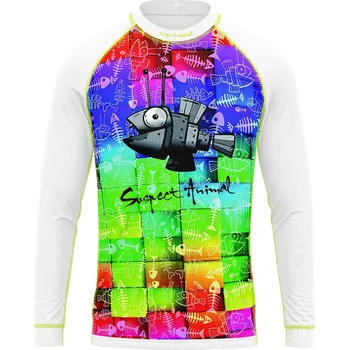 Dětské funkční triko dlouhý rukáv ROBORYBA bílá Bamboo Ultra - Žlutá neon / 130