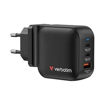 Verbatim GaN 32229, cestovní nabíječka do sítě, USB 3.0, USB C, šedá, 70W, vyměnitelné vidlice C,G,A
