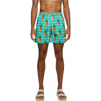 Pánské plavky Pánské šortky na plavání se vzorem Urban Classics (22 variant) Barva: modrá světlá - ananas, Velikost: 5XL