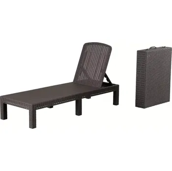 Zahradní lehátko Zahradní polohovací lehátko ZAMA, hnědá - SLEVA 3% s kodem radost25