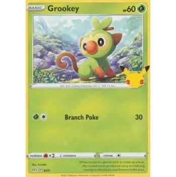Karetní hra Pokémon MCD25 008/025 Grookey - McDonald's 25th Anniversary Stav: Near Mint, Verze: HOLO
