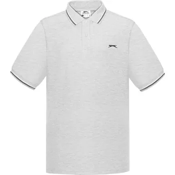Pánské tričko Slazenger Tipped pánské polo tričko Grey Marl 4XL