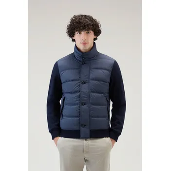 Pánská bunda BUNDA WOOLRICH WOOL BONDED HYBRID FLEECE MELTON BLUE