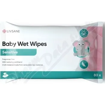 Dětský vlhčený ubrousek LIVSANE Dětské vlhčené ubrousky Sensitive 80ks