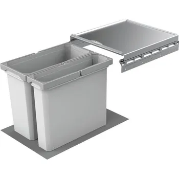 Odpadkový koš Cox® Box 360 S/400-1, odpadkový koš pro stávající výsuvy, světle šedá