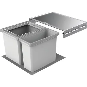 Odpadkový koš Cox® Box 360 S/600-2, odpadkový koš pro stávající výsuvy, světle šedá