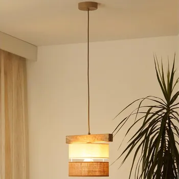 Brilagi - Lustr na lanku FOREST 1xE27/15W/230V borovice/béžová/krémová