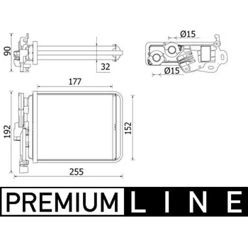 Výměník tepla Výměník tepla, vnitřní vytápění MAHLE AH 38 000P