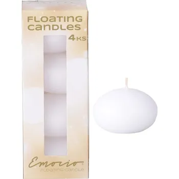 Emocio Plovoucí bílé svíčky, 4 ks v krabičce 4x25 gram 116 gram