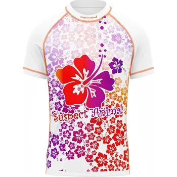 Dětské funkční triko krátký rukáv HAWAII bílá Bamboo Ultra - Oranžová / 130