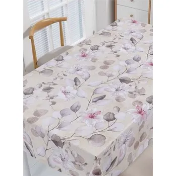 Stolování Ubrus PVC návin 20 m lilie s listy na hnědém podkladu 3581442