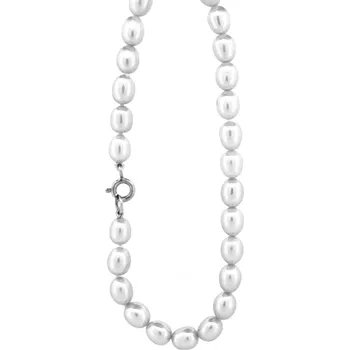 Souprava šperků Leru Náramek sladkovodní říční perly šedá střední Délka náramku: 18cm