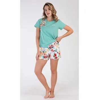 Dámské pyžamo Dámské pyžamo šortky Sofie - zelená - S