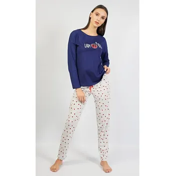 Dámské pyžamo Dámské pyžamo dlouhé Beruška - tmavě modrá - XL