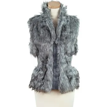 Dámská vesta Kožíšková vesta šedá