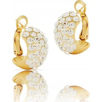 Náušnice Pozlacené náušnice kruhy s krystaly Swarovski