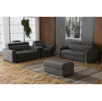 Sedací souprava Sedací souprava Petrit 3+2+1+taburet Kronos šedá