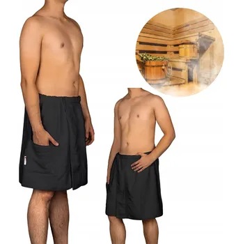 KILT DO SAUNY PÁNSKÝ PAREO RUČNÍK COPERTINA FROTÉ ČERNÝ 140X50