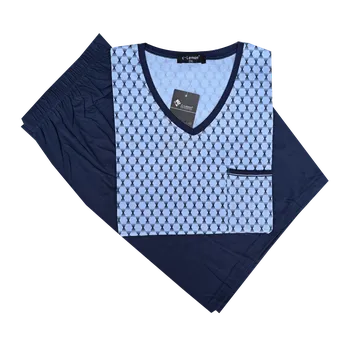 Pánské pyžamo Pánské pyžamo s krátkým rukávem C-Lemon - AK111V ( Mix vzorů ) Barva: Tyrkysová, Velikost: XXL