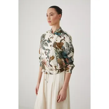 Lněná bomber bunda Medicine béžová barva, oversize RS25.KUD804 80B, vel. XL