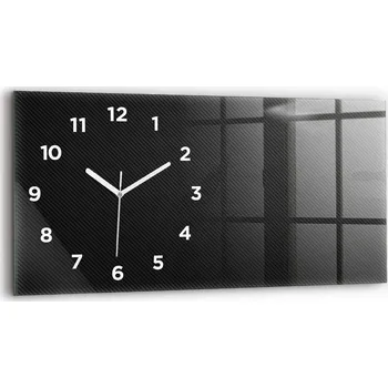 Hodiny Minimalistické skleněné nástěnné hodiny s grafikou Tmavá abstrakce 60x30 cm