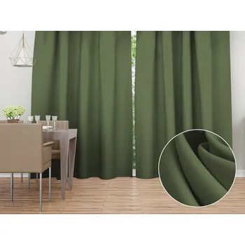 ubrus Dekorační závěs Rongo RG-081 Tmavý olivově zelený 140x140 cm