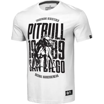 Pánské tričko PitBull West Coast - pánské triko SAN DIEGO DOG bílé XS
