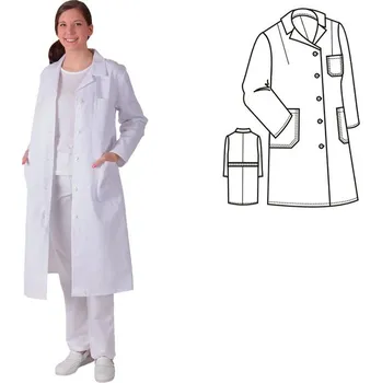 Zdravotnický oděv (0030) plášť dámský dl.rukáv prop. fazónka - bílá - 36/170