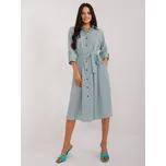 Bílo-mintové košilové midi šaty se vzory -LK-SK-509673.13-mietowy Velikost: L/XL