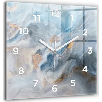 Hodiny Skleněné hodiny s potiskem Dekorativní nástěnné hodiny Mramorový vzor 60x60