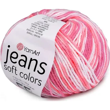 Příze Pletací příze Jeans Soft Color 50 g - 3 (6206) růžová