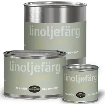 barva a nátěr na dřevo Ottosson Färgmakeri Lněná barva, Šedozelená, Grågrön, NCS 3407-G80Y Balení: 1 l
