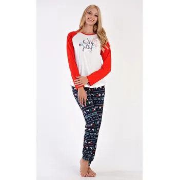 Dámské pyžamo Dámské pyžamo dlouhé Vánoční dárek - bílá - S