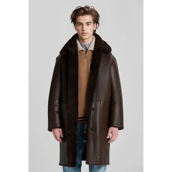 Dámský kabát Gant Oversized Shearling Coat hnědá XS