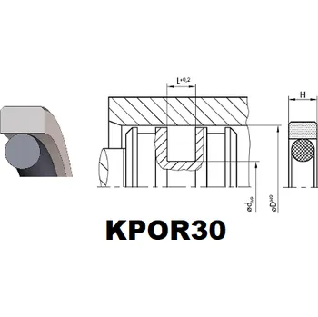 Těsnění motoru Těsnění pístní 22 x 14,5 X 3,2 KPOR30 PTFE+bronz / NBR , Dichtomatik