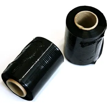 Obalový materiál Ruční stretch fólie granát, 23 my/10 cm/150 m - černá