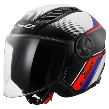 Helma na motorku Otevřená helma LS2 OF616 AIRFLOW II RUSH WHITE BLUE RED-06 2XL