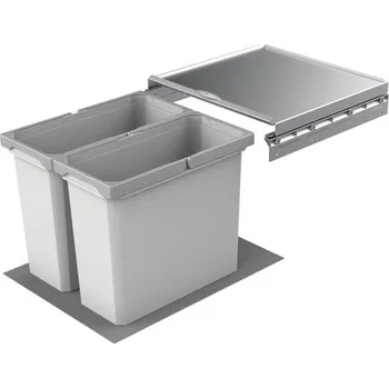 Odpadkový koš Cox® Box 360 S/450-2, odpadkový koš pro stávající výsuvy, světle šedá