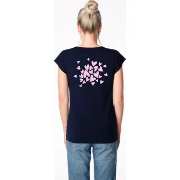 Dámské tričko CityZen - ALTA Dámské tričko navy s potiskem Srdíčka 48