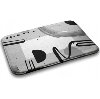 Koupelnová předložka Savá koupelnová předložka s geometrickými vzory