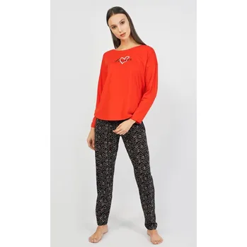Dámské pyžamo Dámské pyžamo dlouhé Forever - červená - XL