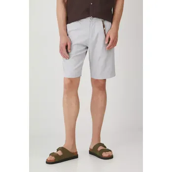 Lněné kraťasy Medicine pánské, šedá barva, melanžové RS25.SZM072 09M, vel. L