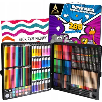 Výtvarná sada MEGA SADA na malování, kreslení, barvy, pastely, PASTELKY 28 kusů 8 DÍLŮ