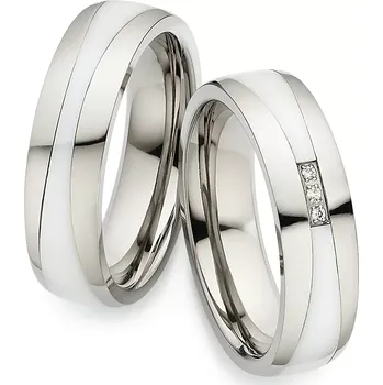 Prsten Snubní prsteny titan s Bílou keramikou
