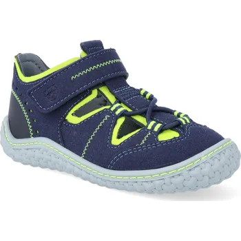 Dívčí sandály Barefoot dětské sandály Ricosta - Pepino Jerry Ozean/Neongelb M vegan modré Velikost: 23