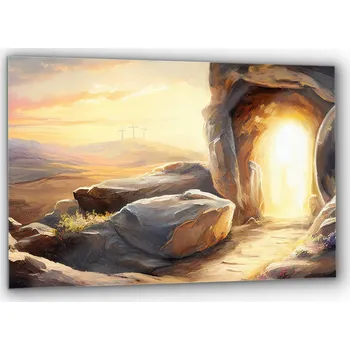 Obraz Fotoobraz Sklo Sakrální Zmrtvýchvstání Jeskyně