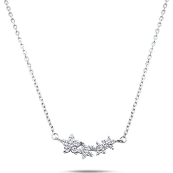 Náhrdelník Brilio Silver Něžný stříbrný náhrdelník s květinkami NCL02W + 2 měsíce na vrácení zboží