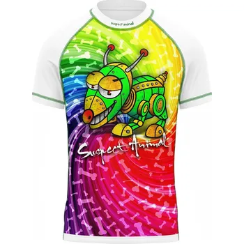 Dětské funkční triko krátký rukáv ROBOPES bílá Bamboo Light New - Zelená / 130