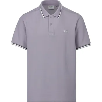 Pánské tričko Slazenger Tipped pánské polo tričko Dusty Lavender S