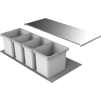 Odpadkový koš Cox® Box 275 K/1000-4, odpadkový koš pro stávající výsuvy, bez bio víka, světle šedá